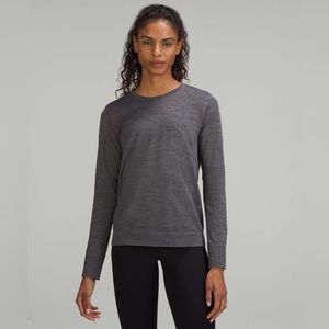 lululemon size 2 relaxed black and grey striped relaxed shirt